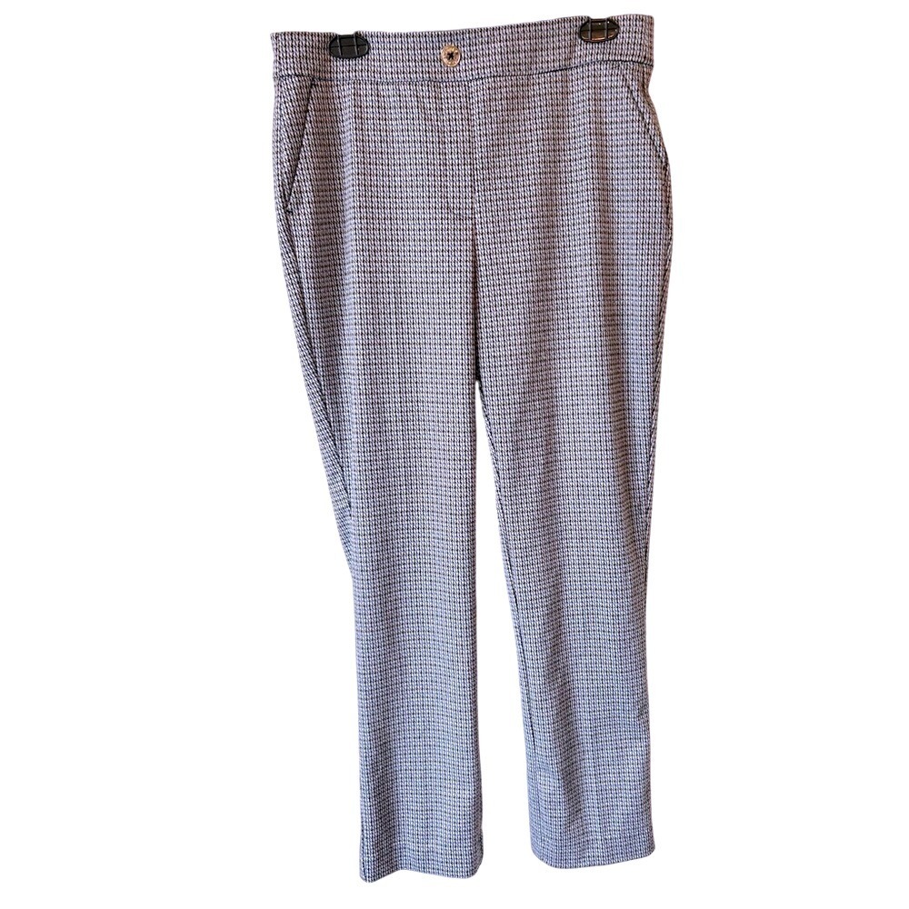 Jones‎ New York Signature Womens Pants Houndstooth Print Cropped Straight Leg M